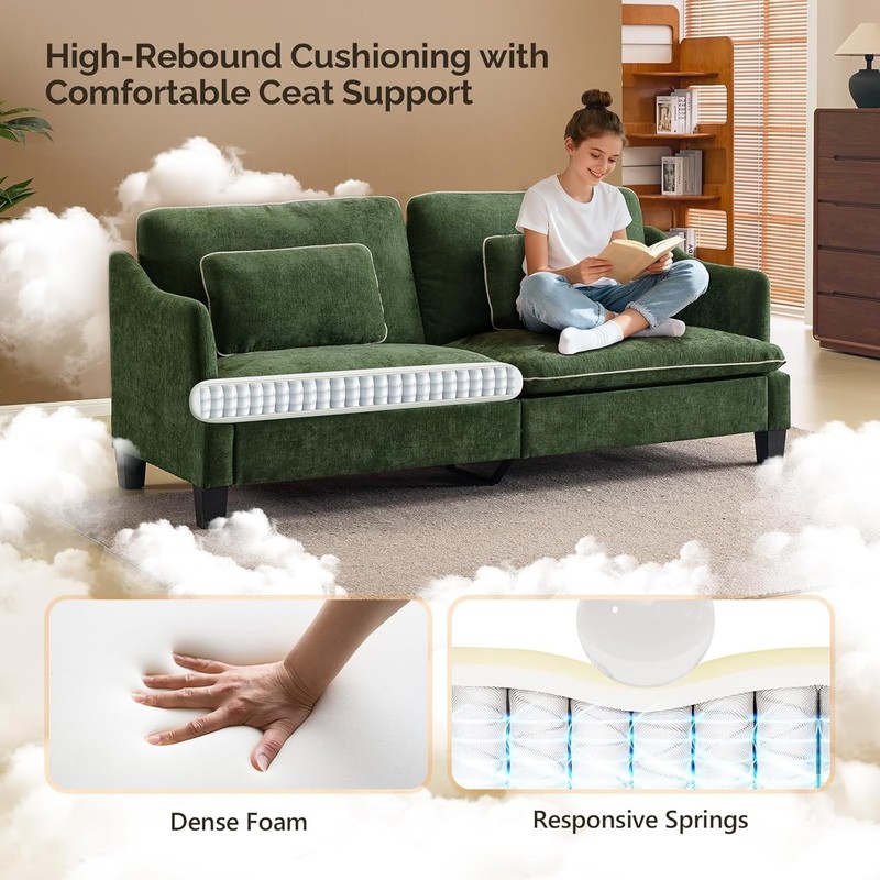 VINGLI 84 Extra Deep Seat Sofa Couch 3 Seater Upholstered for Living Room gallery
