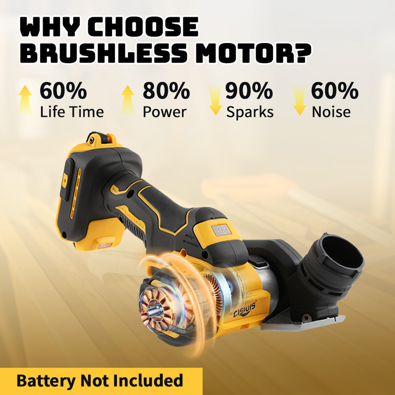 Compact 3" Electric Circular Saw - Brushless Motor, Fits DEWALT 20V/18V gallery