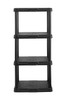 4-Shelf Black Plastic Storage Shelf, 22" W x 14" D x 47" H, gallery