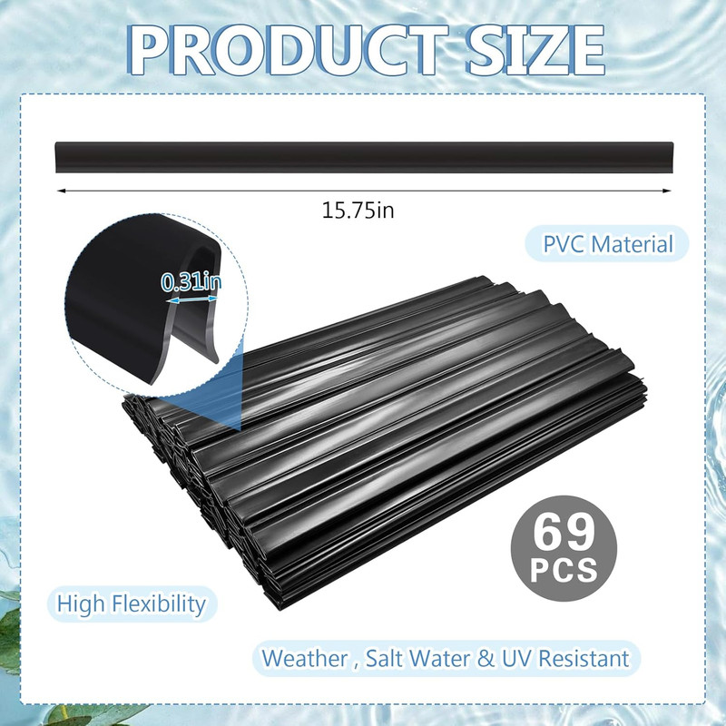 69PCS 15.75Inch Coping Strips for Overlap above Ground Pool Liners Plastic Liner gallery