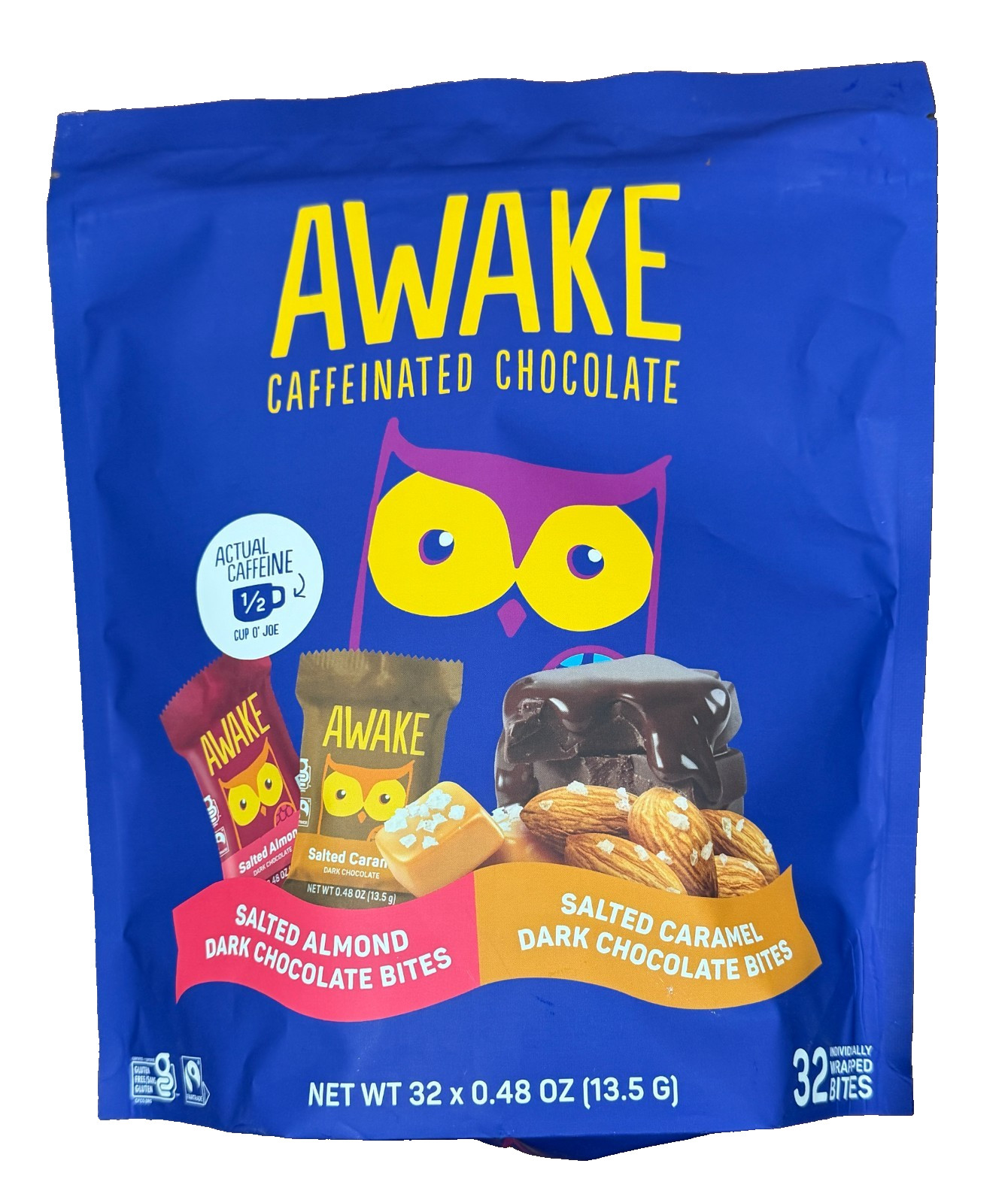 2-PACK Awake Caffeinated Chocolate Bites – 32 Individually Wrapped Pieces each gallery
