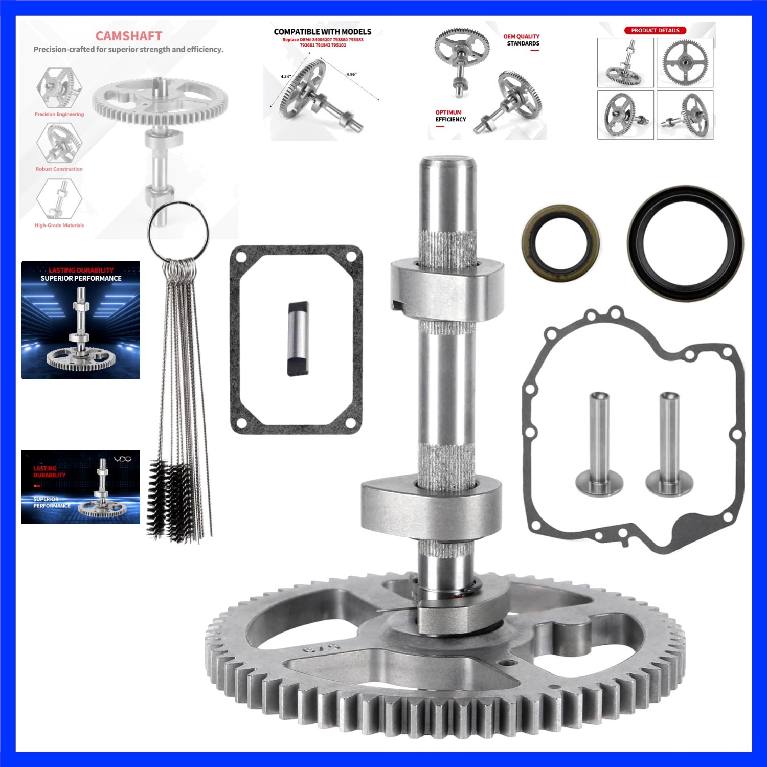 Camshaft Kit for B&S Lawn Tractor Riding Lawn Mower Cam Replace 793583 792681... gallery