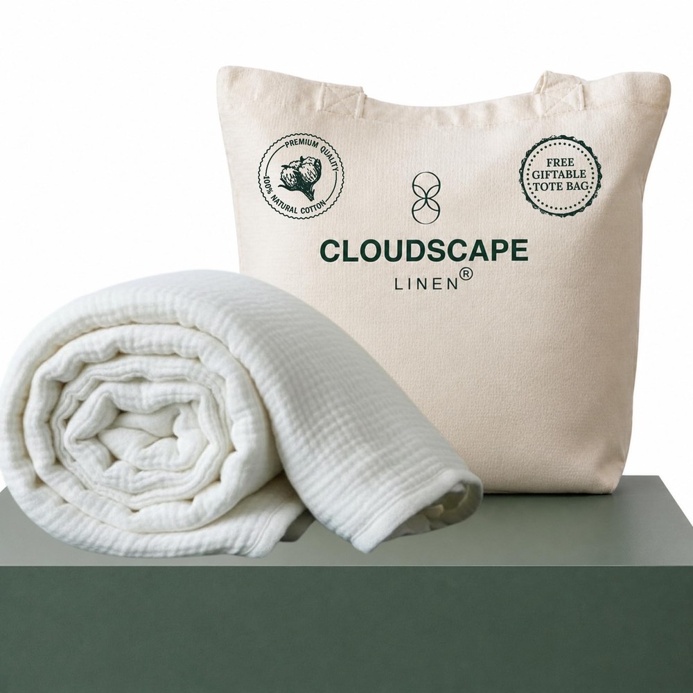 CLOUDSCAPE 4 Layer Muslin Blanket for Adults - 100% Cotton Throw Blanket - 50...