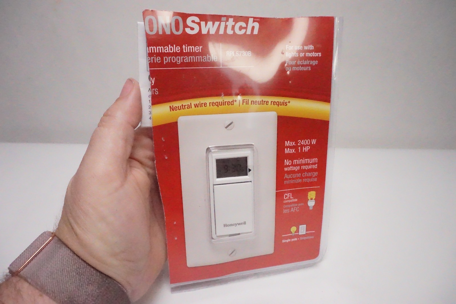 HONEYWELL EconoSwitch RPLS730B NEW 7-Day Programmable Light Swich Timer gallery