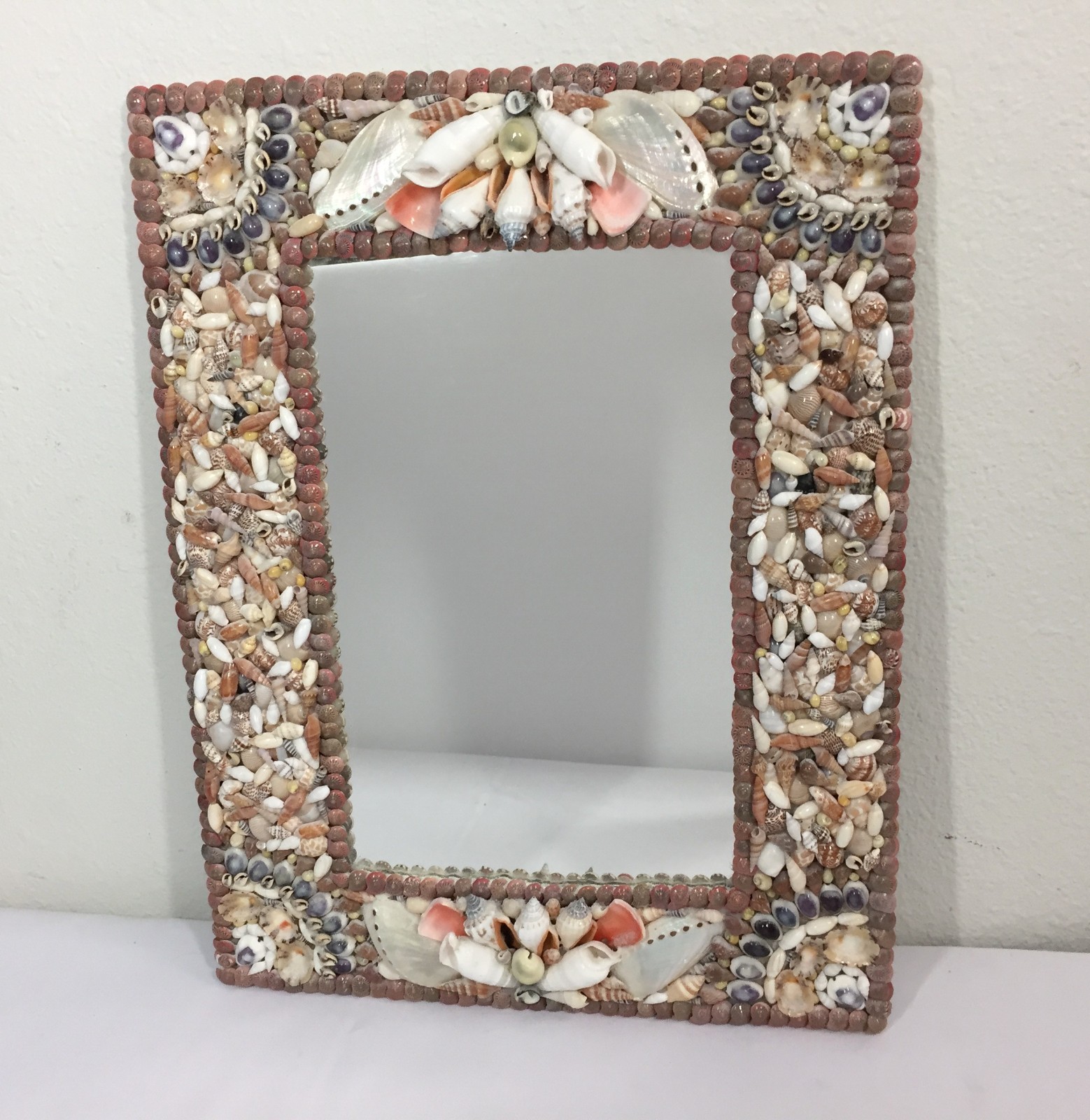 Handmade Seashell Art Mirror Wall Hanging Rectangle gallery