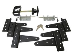 Shed double door hardware kit: 6″ Hinges T Handle HD Barrel Bolts Sheds, Gates
