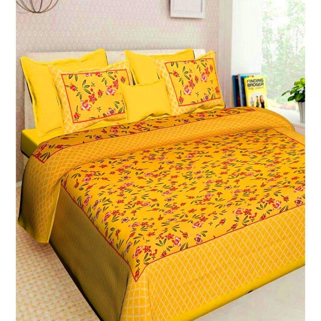 Cotton Double Size Bedsheet with 2 Pillow Covers IB 114 gallery