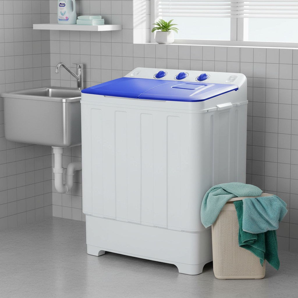 30LBS Twin Tub Portable Washing Machine Mini Compact Laundry Washer Home / APT gallery