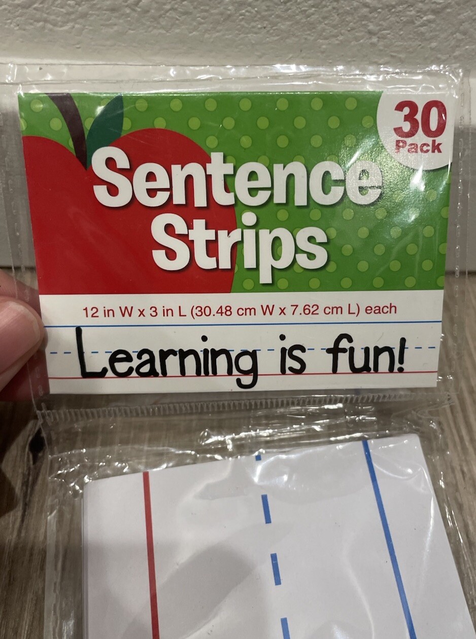 30 Pk SENTENCE STRIPS 12”x3” Teacher School Name Learn To Write Homeschool NEW gallery