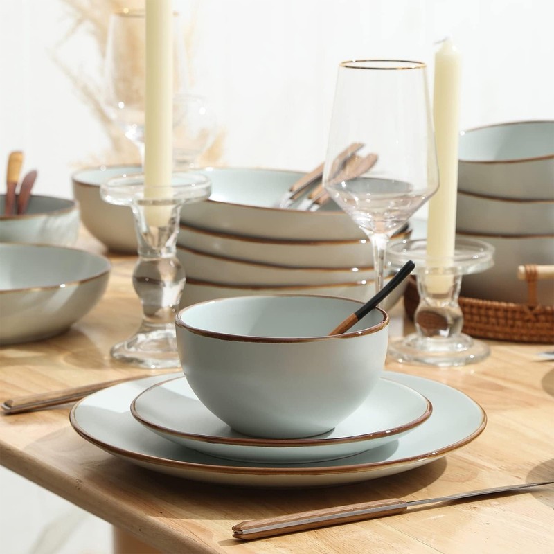 Stone Lain Stoneware 16pc Dinnerware Set, Service for 4, Light Green (Open Box) gallery