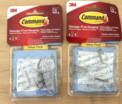 Command Hooks, 6 hooks, 8 strips, Medium 17065CLR-6ES Pack of 2 Wall Hooks