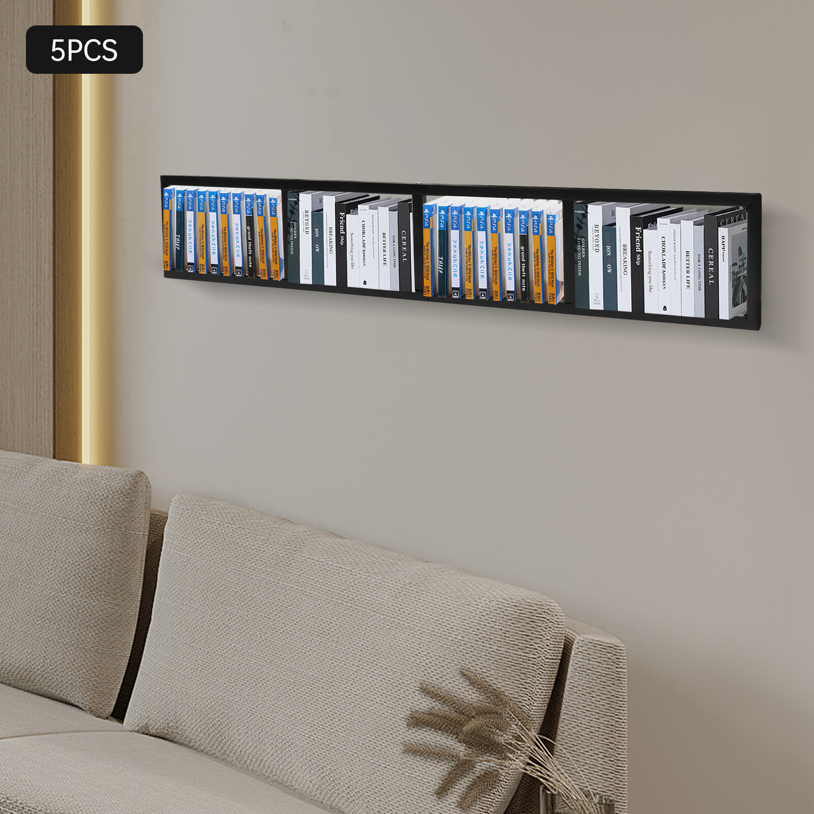 5PCs 34 In Video Game Rack Media Storage Shelves For Wall, CD DVD Storage Shelf gallery