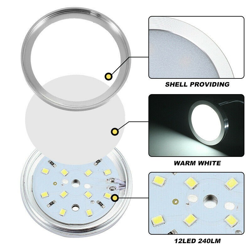 4pc Under Cabinet LED Puck Light For Kitchen Cabinet Display Lighting Cool White gallery