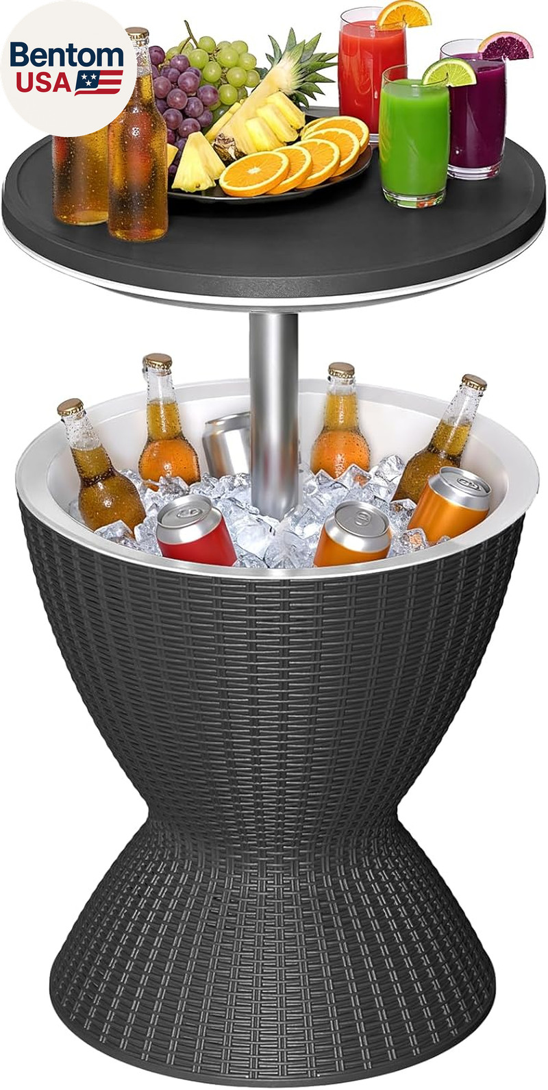 Cooler Table, 8 Gallon Cooler Bar Table, Adjustable Height Multi-Functional Outd gallery