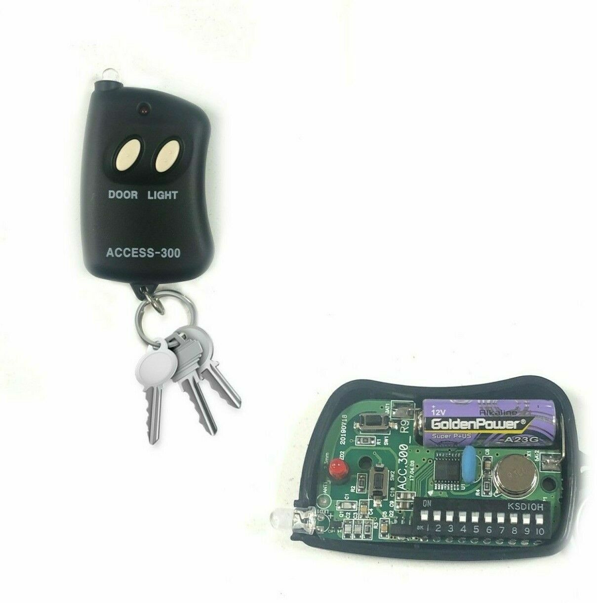 Access 300 10 Digit Dip Switch Garage Door Opener Remote Transmitter Keyring gallery