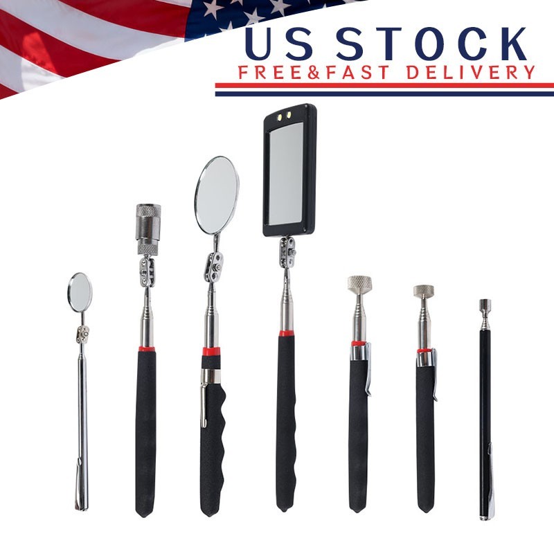 7pcs Telescoping Magnet Pickup Tool Stick Include 8 lb LED Light Grabber Extend gallery