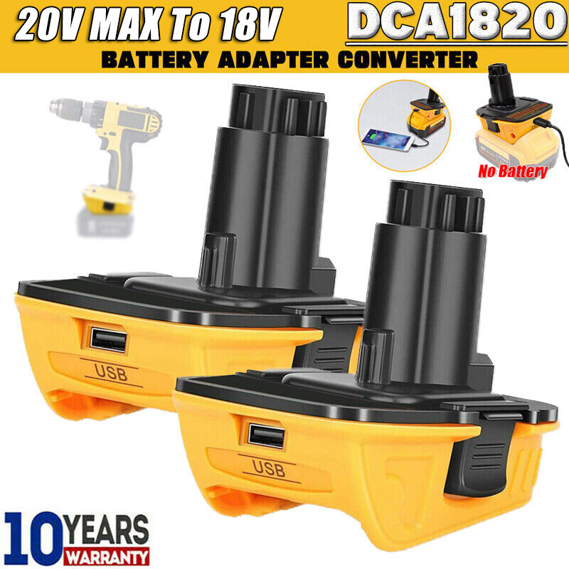2Pack 18V To 20V MAX DCA1820 Adapter Converter For DEWALT 20 Volt Li-ion Battery gallery