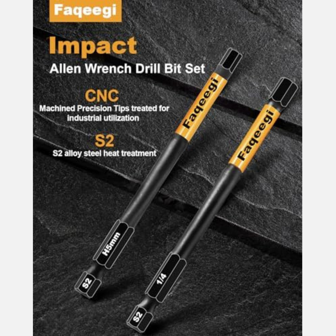 4-Inch Long Hex Bit Set 20PCS (Metric & SAE) Impact Allen Wrench/Key Drill Bit gallery