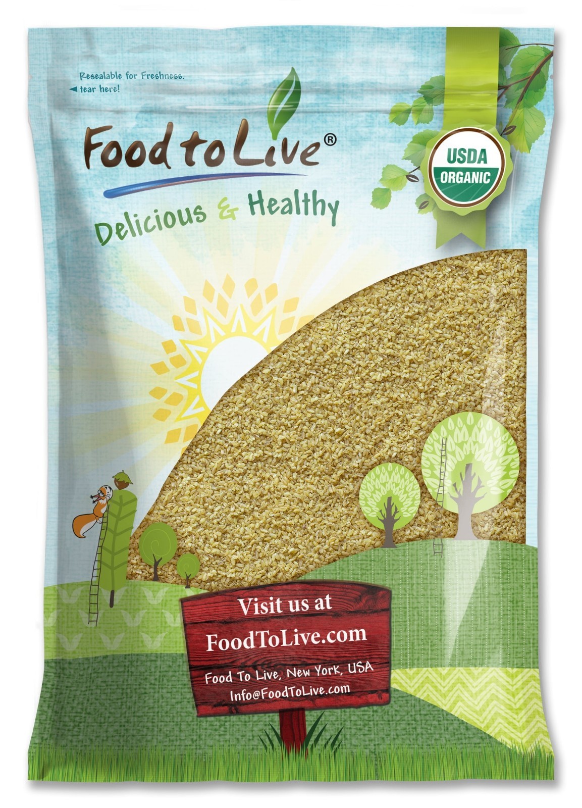 Organic Bulgur Wheat - Non-GMO, Kosher, Vegan - by Food To Live gallery