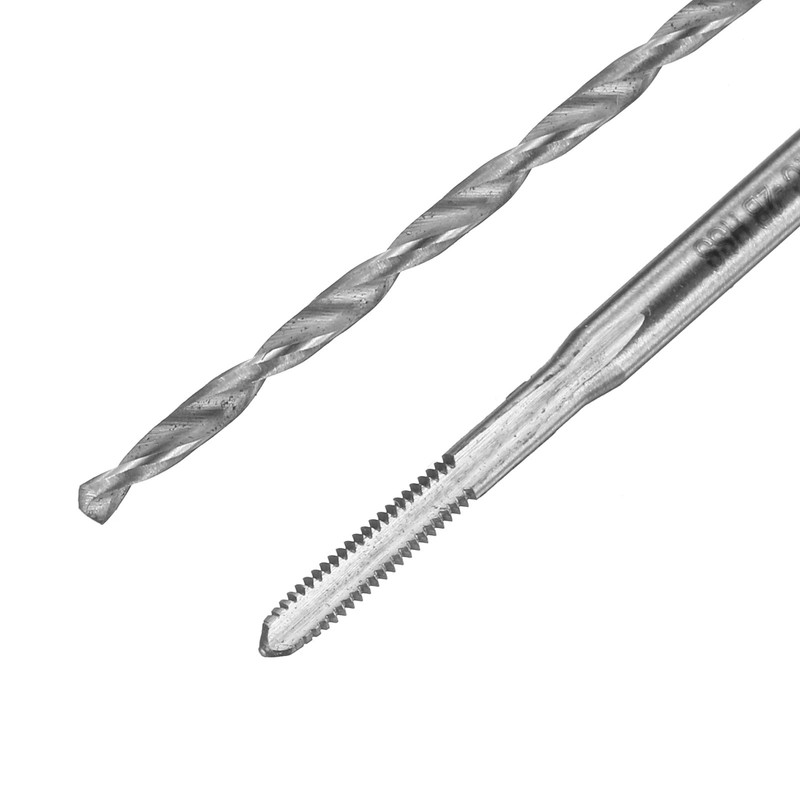 2Pack 2-56 UNC Straight Flute Thread Screw Tap & 2Pack 1.8mm Twist Drill Bit Set gallery