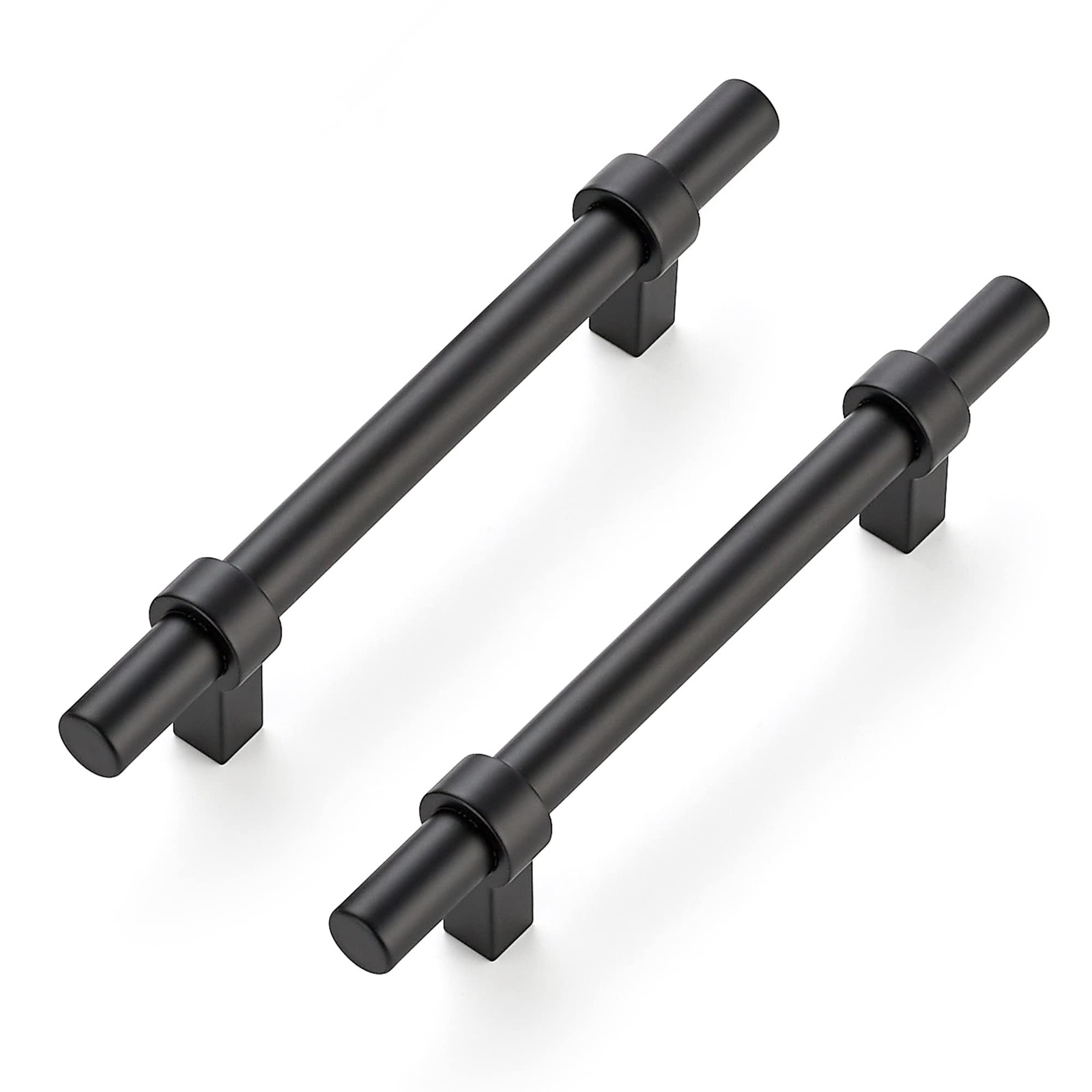 10 PCS 4 Inch Hole Center Matte Black Cabinet Pulls 63/8 Inch Length gallery