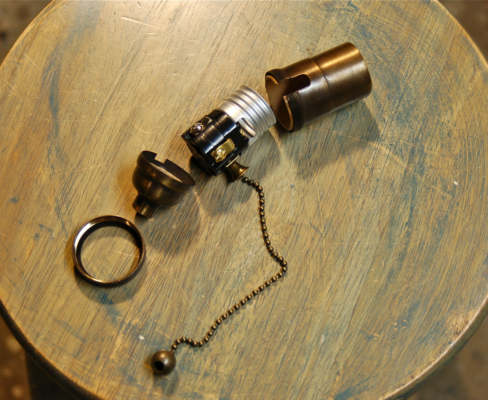 Solid Brass Light Socket, Pull Chain On/Off, Vintage Industrial Lamps Pendants gallery