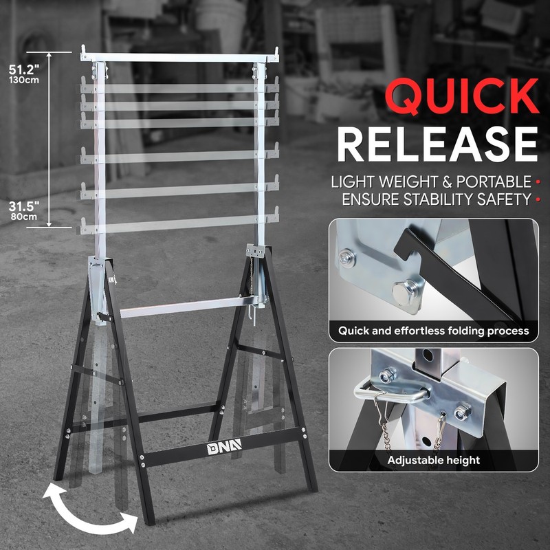 7-Speed Adjustable Height Foldable Metal Sawhorse Work Stand 440lbs. Capacity gallery