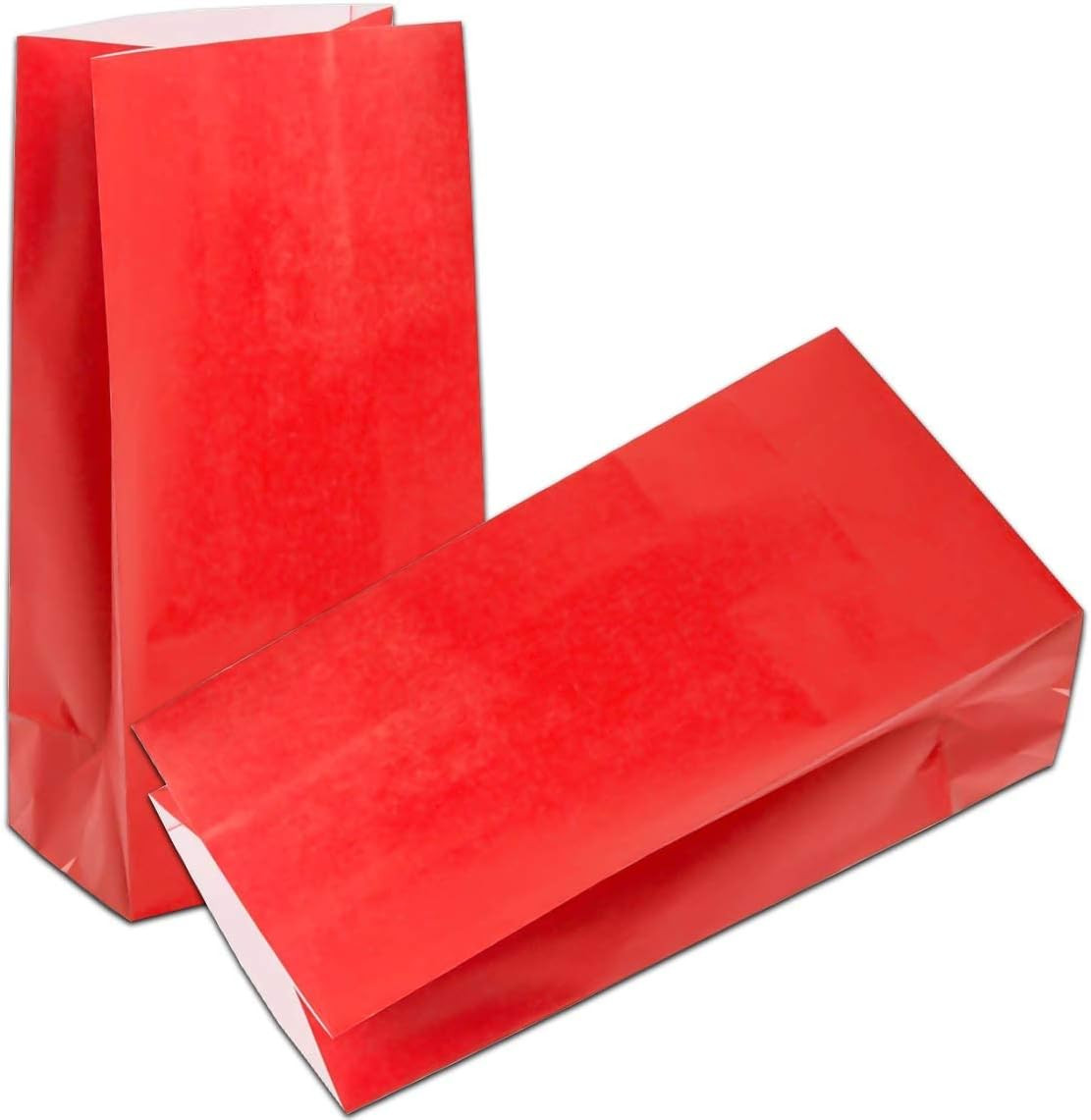 KEYYOOMY 100 CT Small Red Paper Bags Red Party Favor Bags Party Goodie Bag Paper gallery
