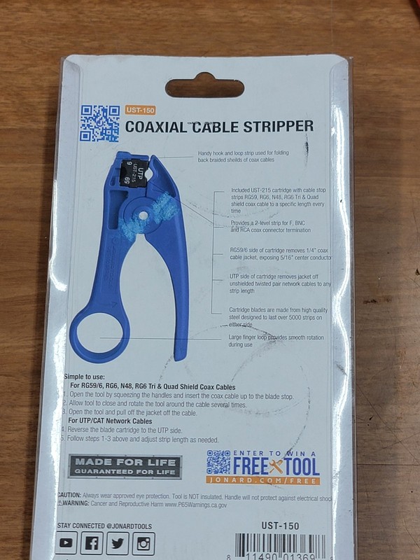 JONARD TOOLS UST-150 Cable Stripper,5 In 23Z417 gallery