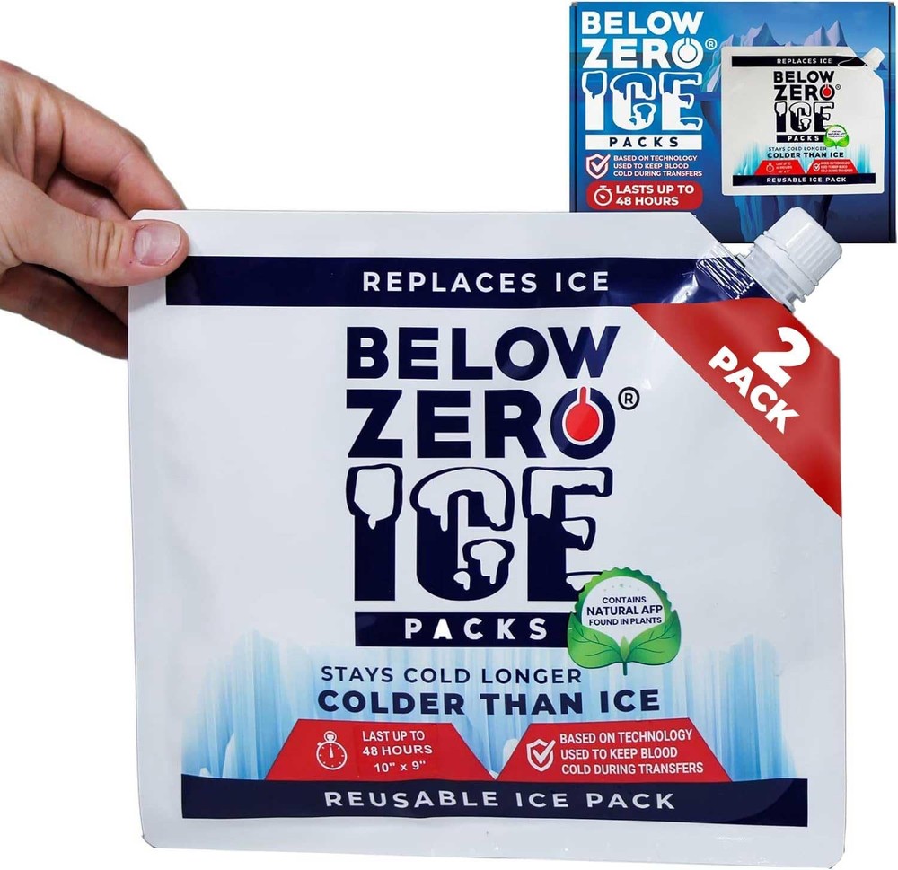 Below Zero Medium Reusable Ice Packs for Coolers – Long Lasting Cooler Ice