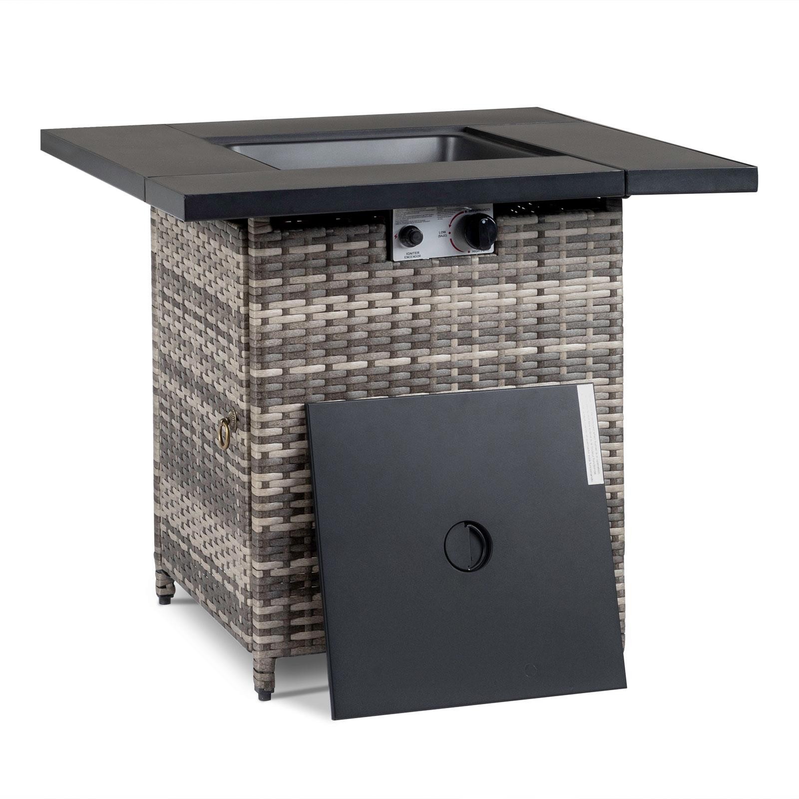 Wicker Outdoor 28" Square Fireplace Propane Fire Pit Patio Gas Table 50,000BTU gallery