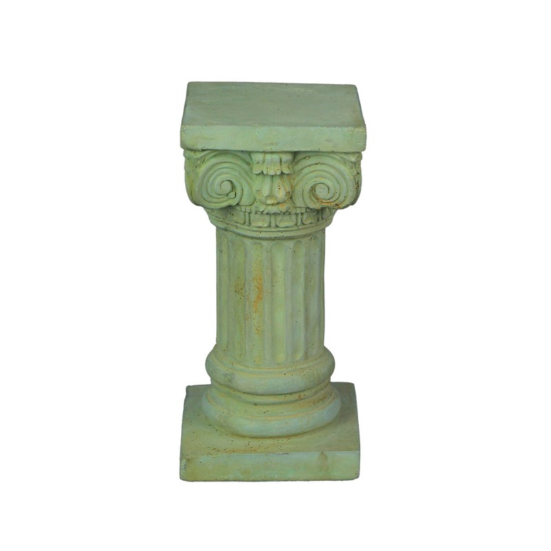 Verdigris Finish Solid Concrete Roman Ionic Column Pillar Pedestal 8.25 Inch gallery