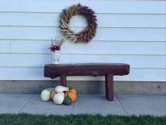 Rustic Log Cabin Log Bench Hand Made In Wa State