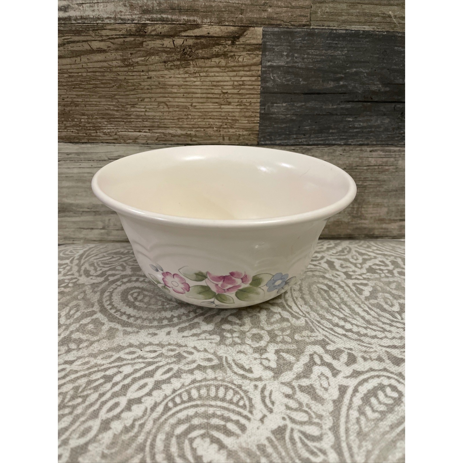 Pfaltzgraff Tea Rose deep cereal dessert Bowl Floral Pink Blue Country Kitchen gallery