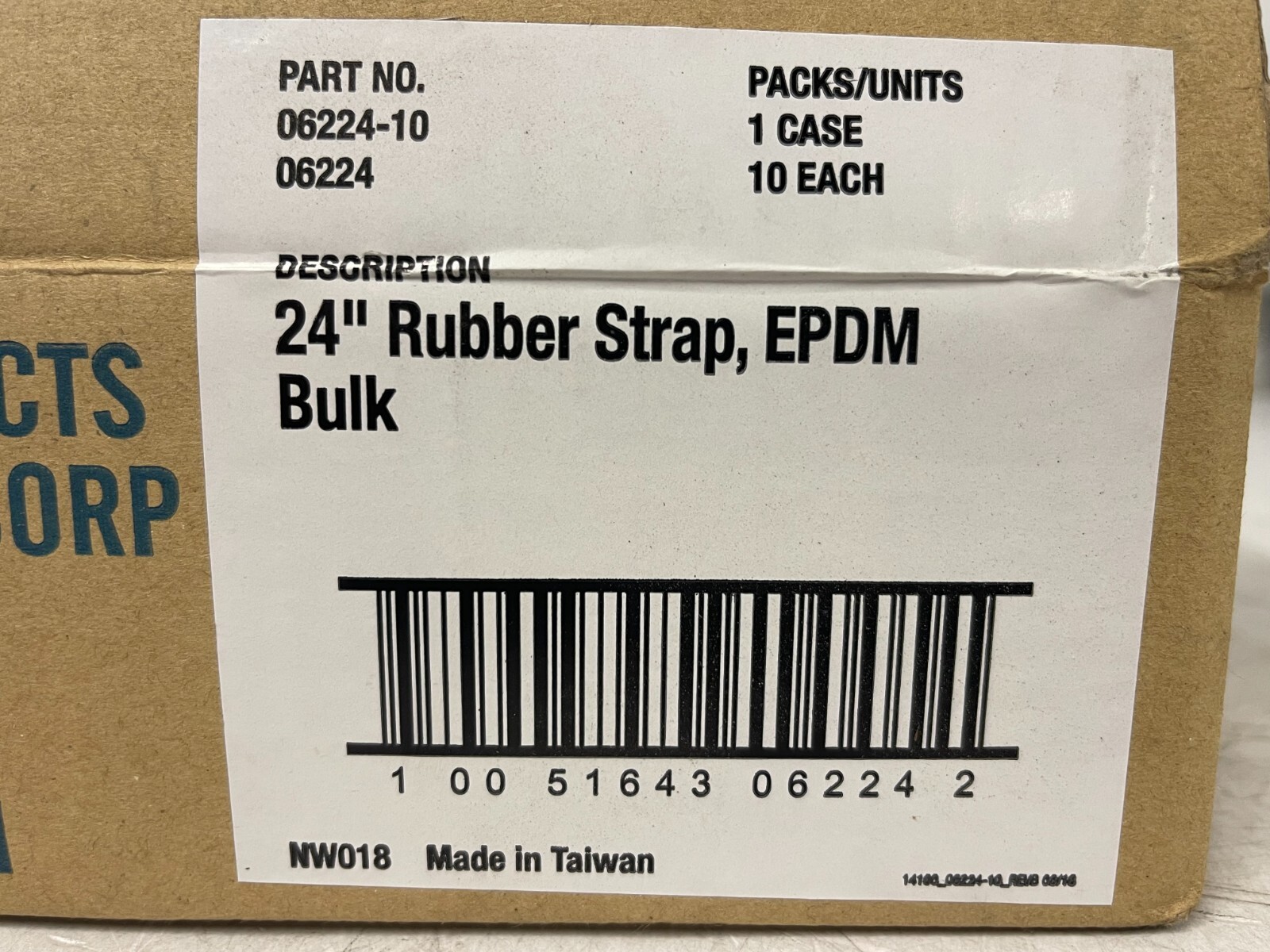 CASE OF 10 Hampton Non-Brittle Rubber Strap, 24" x 3/4" Compounded EPDM Bungees gallery