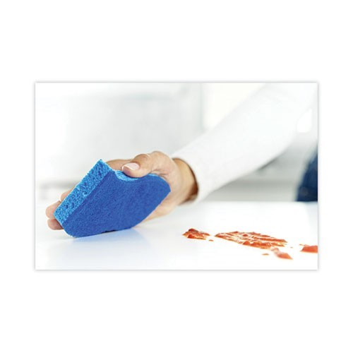 Scotch-Brite Non-Scratch Scrub Sponge, 4.4 x 2.6, 0.8" Thick, Blue, 6/Pack gallery