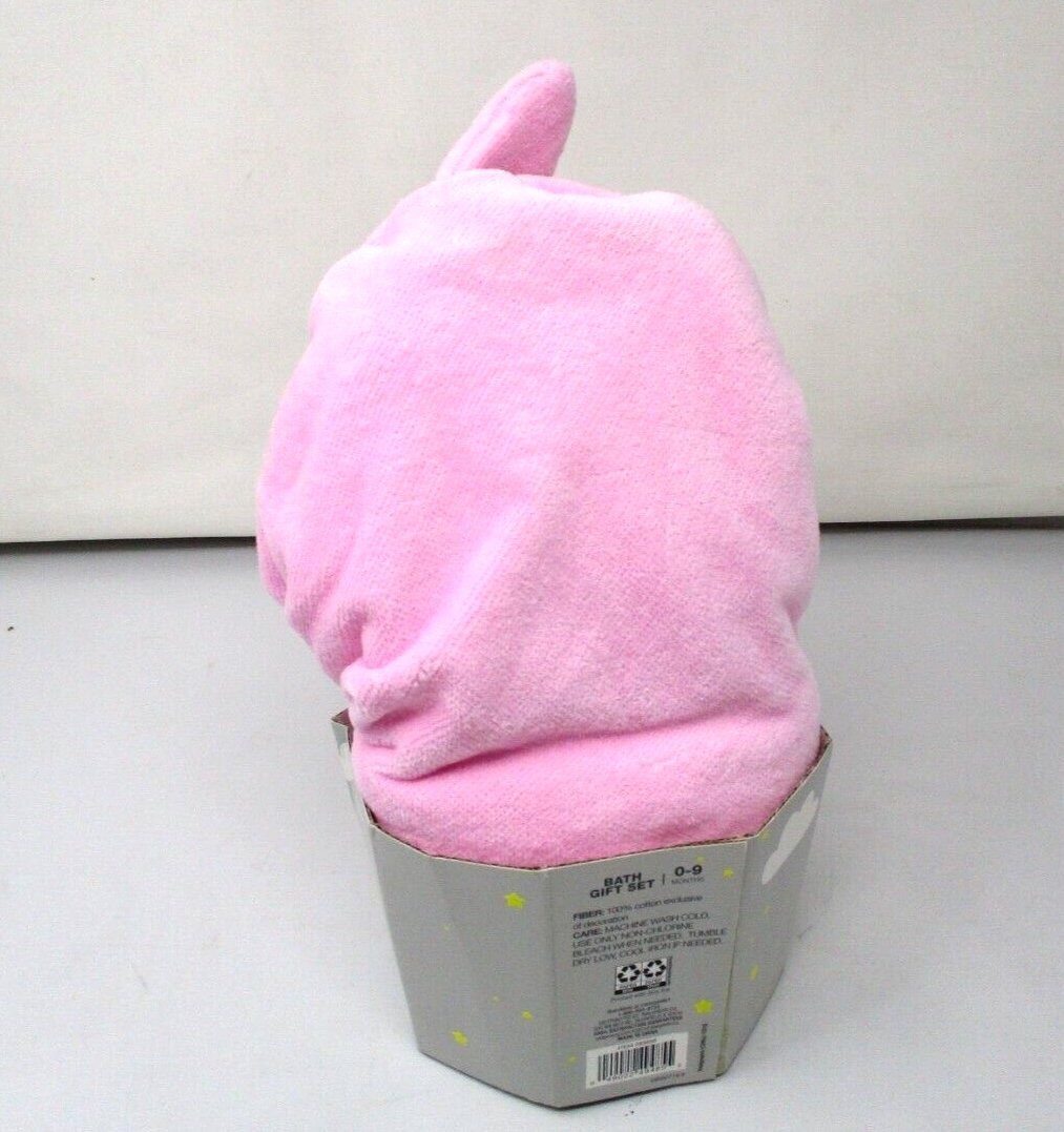 Moon and Stars Bath Gift Set 0-9 Months 3 Pieces Pink Shark gallery