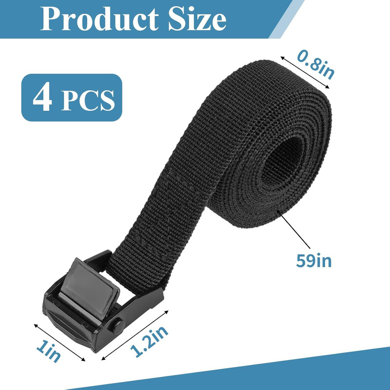 Adjustable Tie Down Straps - 4 Pack Ratchet Straps for Trucks and Cargo gallery