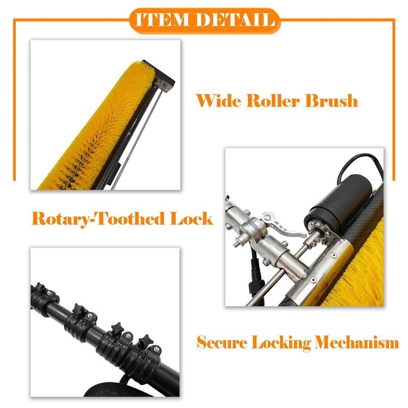 110V Electric Solar Panel Cleaning Brush Photovoltaic Panel Roller Brush gallery