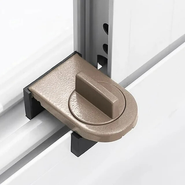 Security Sliding Door Window Lock Safety Lock Sliding Sash Stopper US gallery