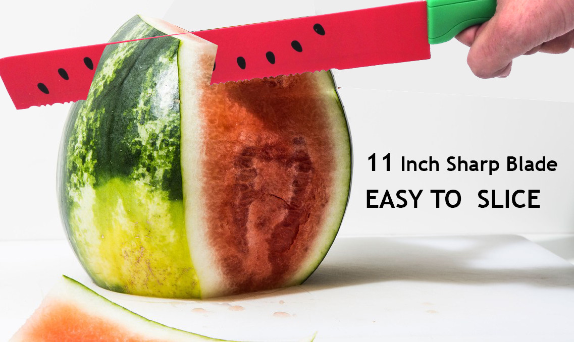 Water Melon Knife Cutter/Slicer Sharp Blade, Red 11 Inch gallery