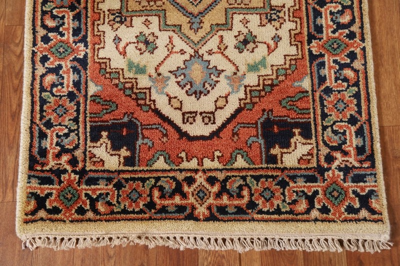 Ivory Heriz Serapi 8 ft Runner Rug Handmade Wool Carpet 2' 6" x 7' 11" gallery