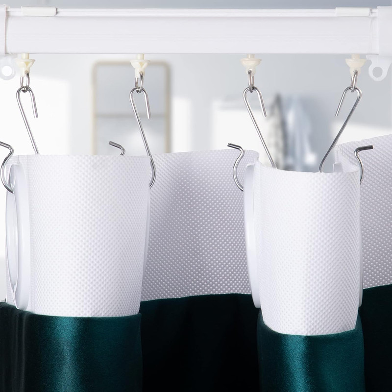 60 Pcs Shower Curtain Track Gliders Hooks Pack of 30 Pieces Hooks and 30 Pieces gallery