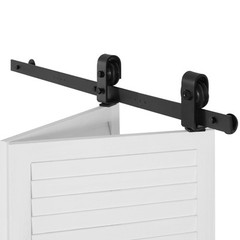 Bi-Folding Sliding Barn Door Hardware Track Kit 40″ for Two 18″ Doors