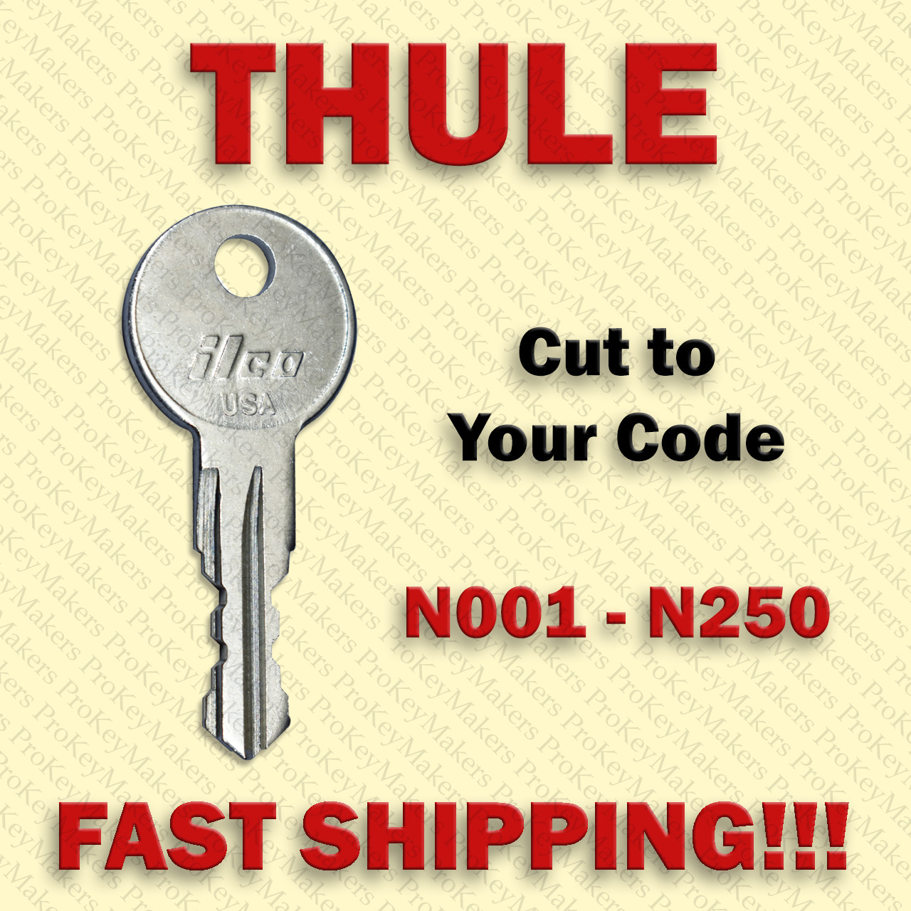Thule Key for Bike Racks Luggage Carriers Cut to Code N001 - N250 gallery