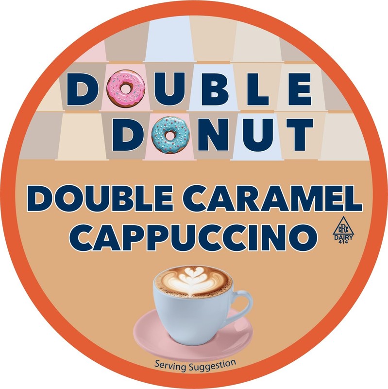 Double Donut Cappuccino Pods, Caramel Cappuccino, Single Serve for Keurig K C... gallery