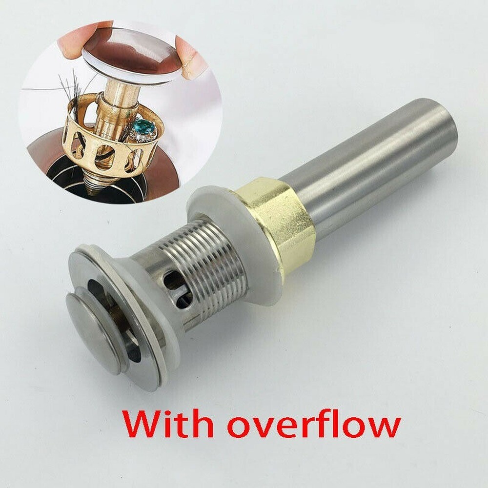 1-1/2" Bathroom Sink without Overflow Pop Up Drain Vessel Vanity Sink Drain gallery