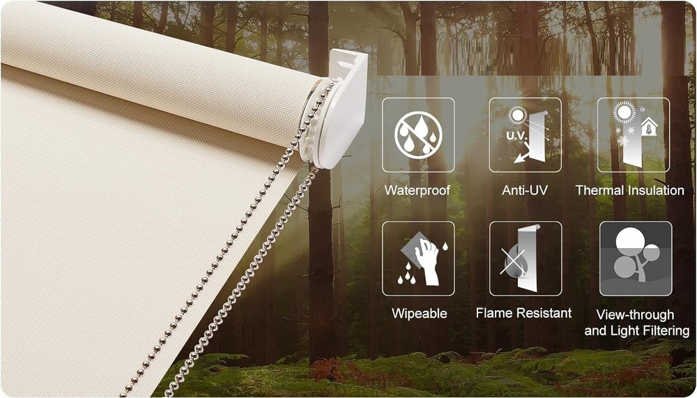 Customize High Quality Beige Solar Mesh Roller Shades Blinds manual or motorized