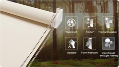 Customize High Quality Beige Solar Mesh Roller Shades Blinds manual or motorized