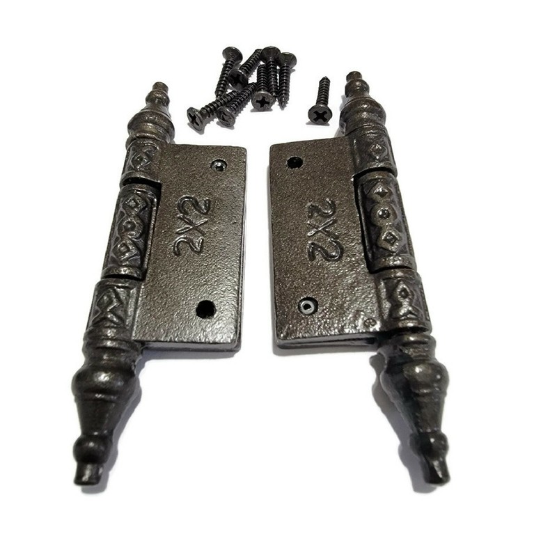 2" Cast Iron Victorian Door Hinges -Sold by the pair- Lacquered Iron gallery